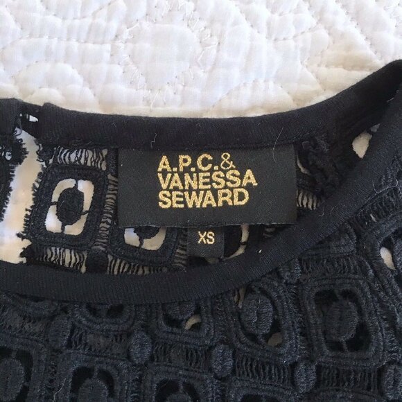 A.P.C. & VANESSA SEWARD Joan Black Crochet Dress - Picture 4 of 6